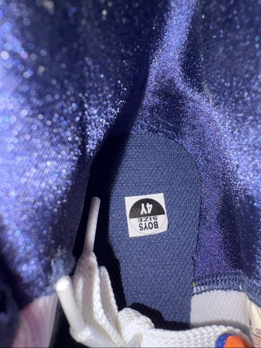 Nike High-Top Sneakers in White, Navy & Orange - Picture 5 of 5